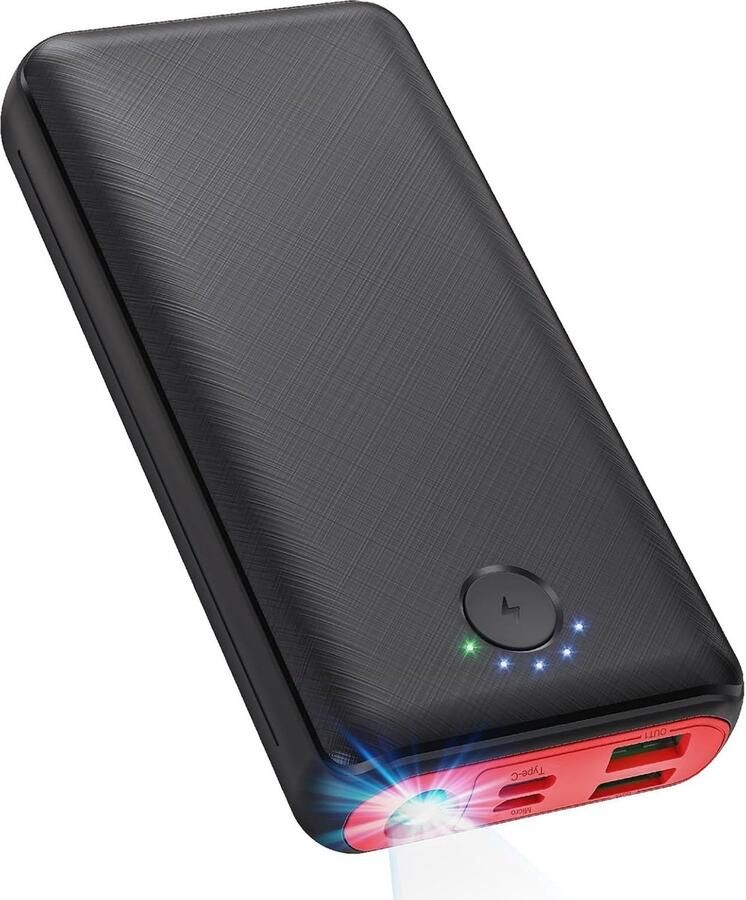 Powerbank USB-C Snellader LED-Indicatielampjes Draagbare Oplader 3 USB Poorten