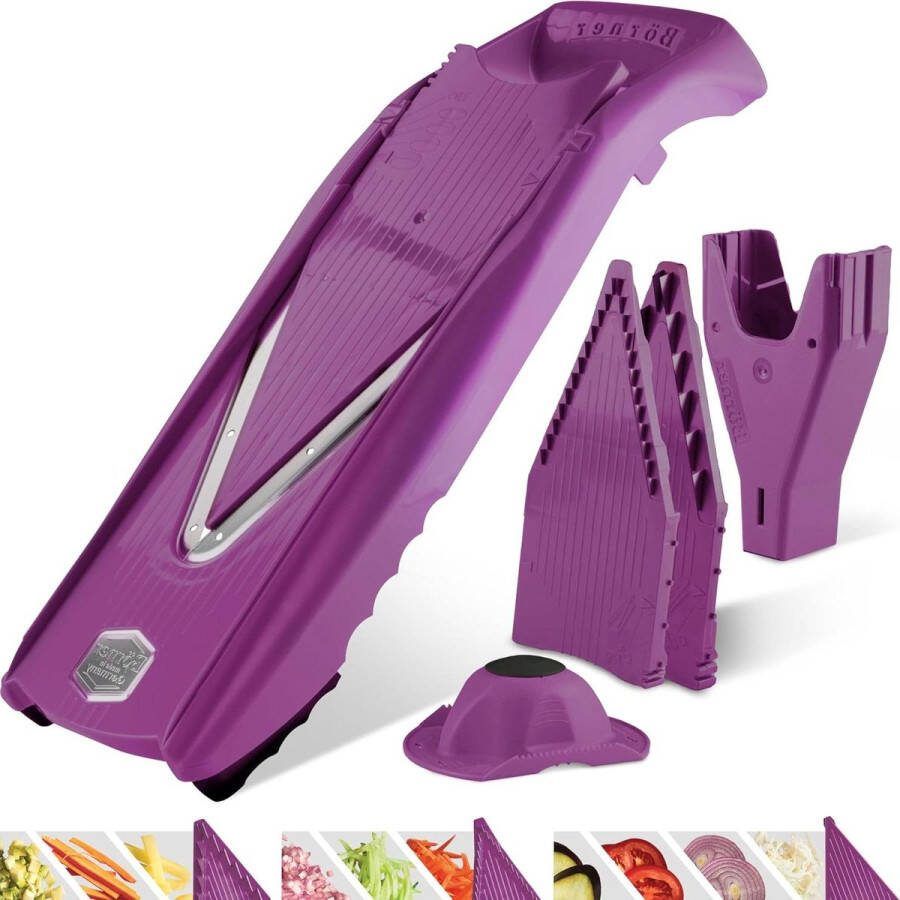 PowerLine Starter Mandoline Slicer Groentesnijder Groente Snijden Schijfjes Blokjes V5 Vijfdelige Set Violet