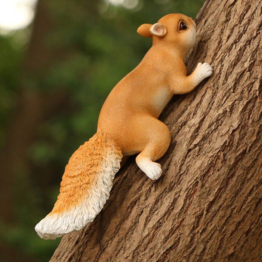 Prachtige gesimuleerde Eekhoorn Tuindecoratie van Hars -boomklimmende eekhoorn hanger-26*9.5*7cm