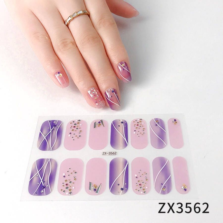 Prachtige nieuwe design NagelStickers 1 vel 14 tips Manicure Nagel stickers Nail stickers