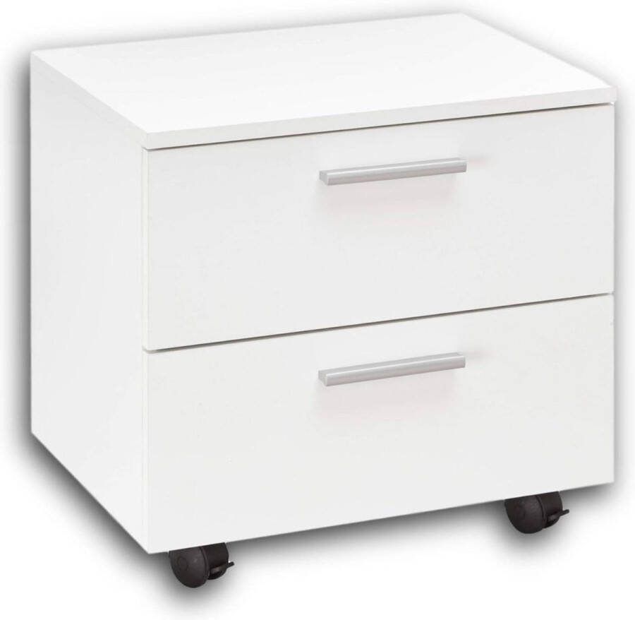 Praktische bureau-rolcontainer voor thuis of kantoor opbergruimte uitbreiding wit 50 x 46 x 38 cm BIBO Ladeblok