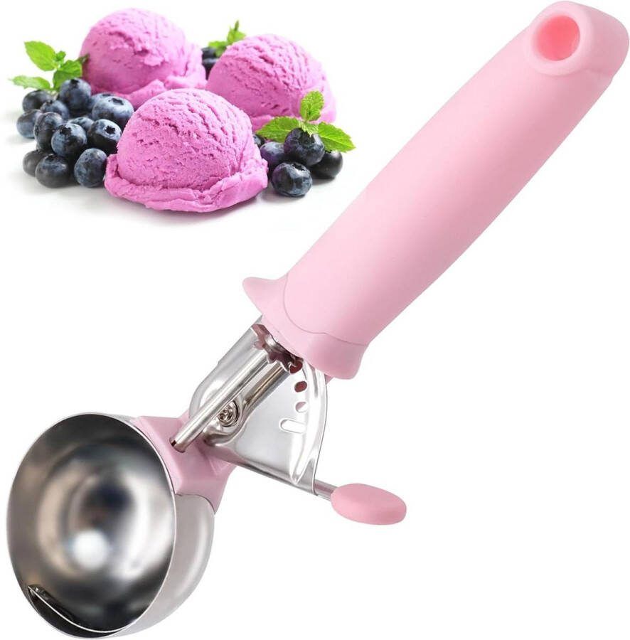 Praktische Keuken Voedselschep met Trigger Release Professionele IJsschep RVS Stevige Cookie Scoop Perfect voor Aardappelpuree Gehaktballen Muffins