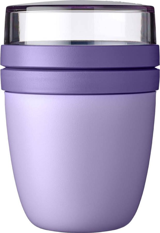 Praktische yoghurtbeker en mueslibeker onderverdeling voor yoghurt en muesli geschikt voor vriezer magnetron en vaatwasser 500 ml + 200 ml
