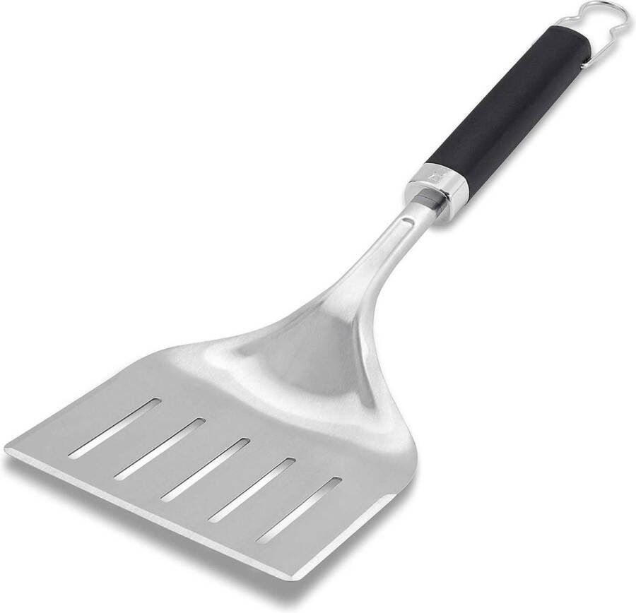 Precision Brede Spatel Afgeschuinde Hoek & Slipvrije Grip Vaatwasserbestendig BBQ Accessoire Zilver