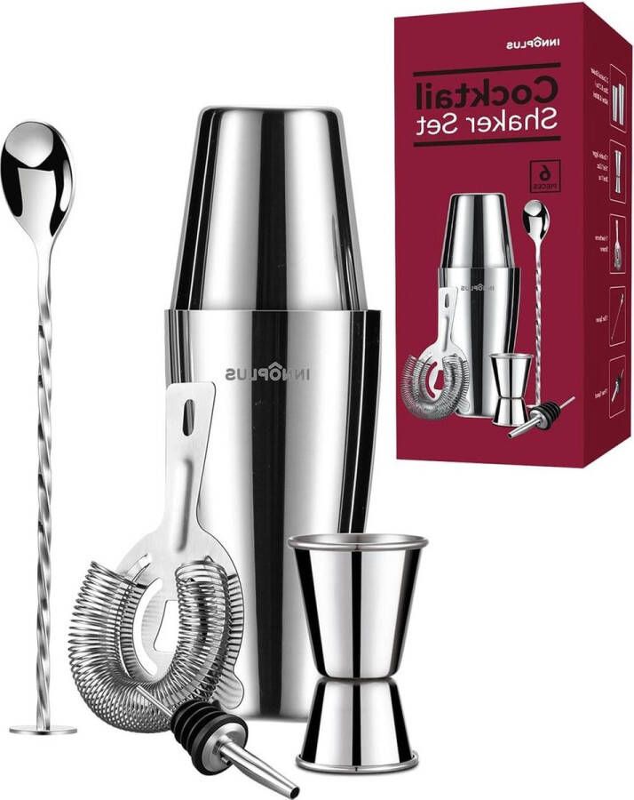 Premium 800 ml Boston Shaker Set Roestvrij Staal Cocktail Mixer Lepel 6-Delige Cadeauset