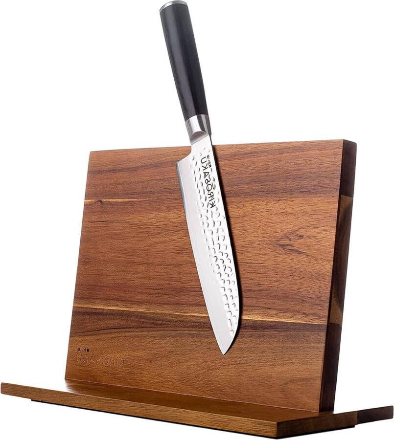 Premium acaciamessenhouder magnetisch messenblok met tijdloos design 31 x 22 cm messenopberger met magneet gemonteerd geleverd Magnetic strip knife holder