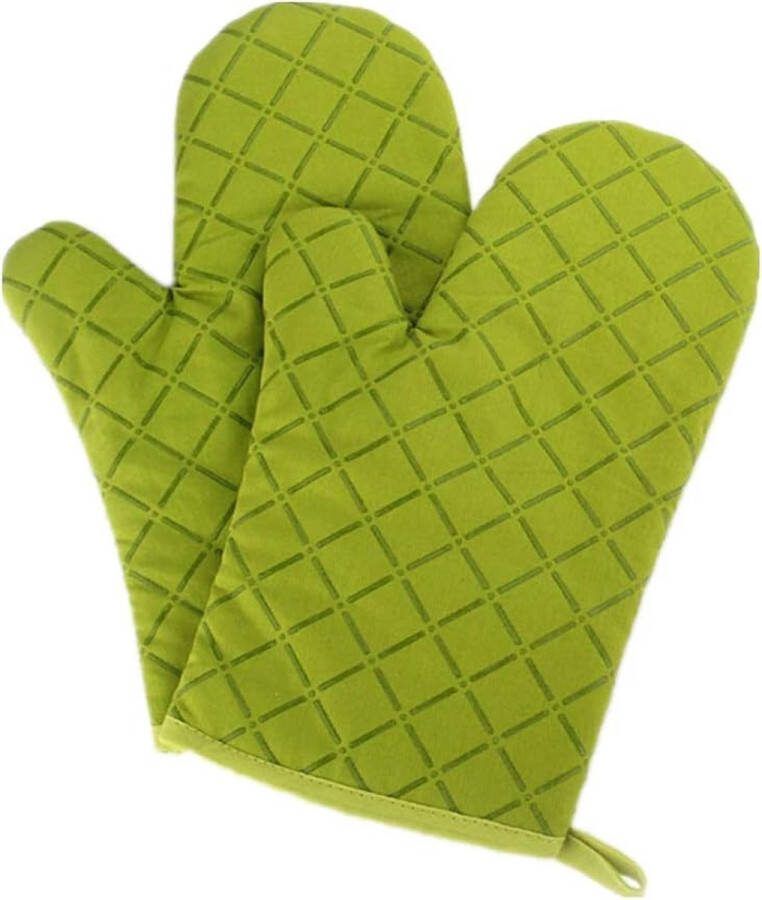 Premium antislip-ovenhandschoenen (set van 2) geschikt tot 240°C siliconen extreem hittebestendige grillhandschoenen bbq-handschoenen ovenhandschoenen om te koken bakken of barbecueën groen