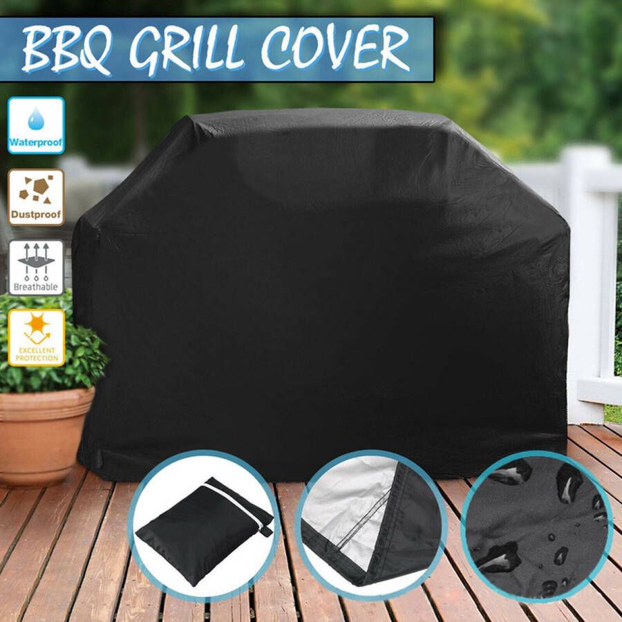 Premium Barbecue Grill Hoes-Bescherming en Duurzaamheid voor uw Gas- Elektrische Barbecue Waterdicht UV-Bestendig en Gemakkelijk Bevestigbaar-zwart170x61x117cm