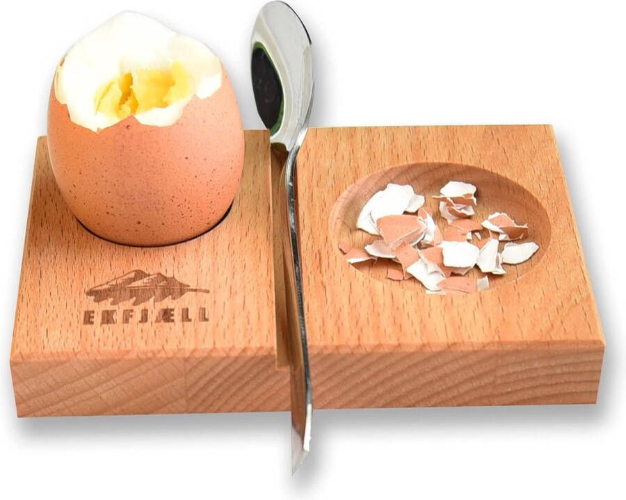 Premium eierdopjes hout (beuken) in set van 2 ca. 11 5 x 7 5 x 1 5 cm 3-in-1 eier- schaal- & lepelhouder antibacterieel & zonnebloemolie behandeld eierhouder (2 stuks)