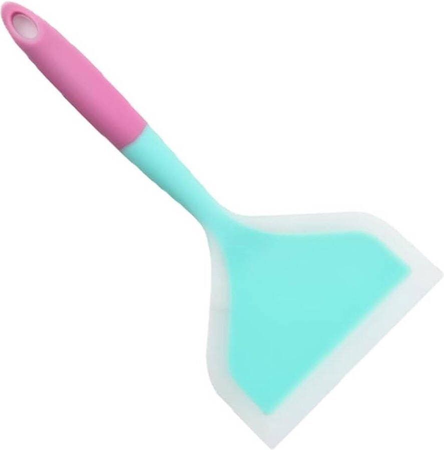 Premium flexibele non-stick siliconen pannenkoekenschep brede spatel turner hittebestendige bakken spatel blauw paars