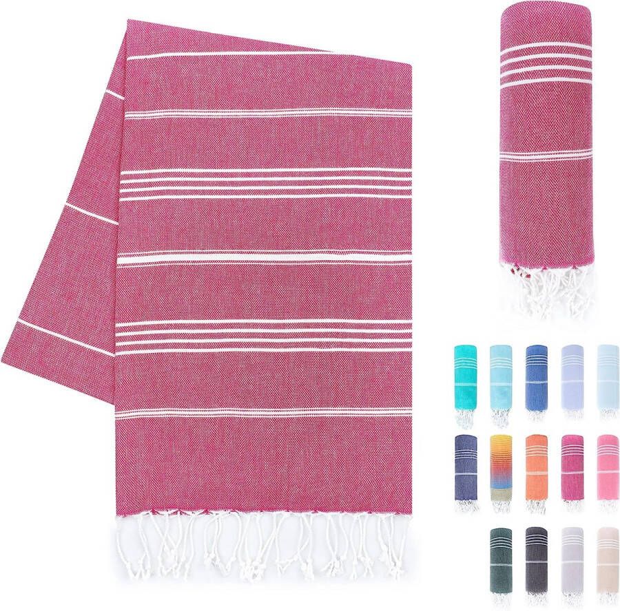 Premium fouta hammam handdoek met handgeknoopte franjes 100% katoen hamamdoek 95x180 cm OEKO-TEX 100 pestemal strandlaken saunahanddoek & strandlaken (Marineblauw)