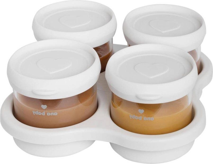 Premium glazen voedselluchtdichte containers 4-pack 120 ml vaatwasser vriezer en ovenbestendig met siliconen deksels