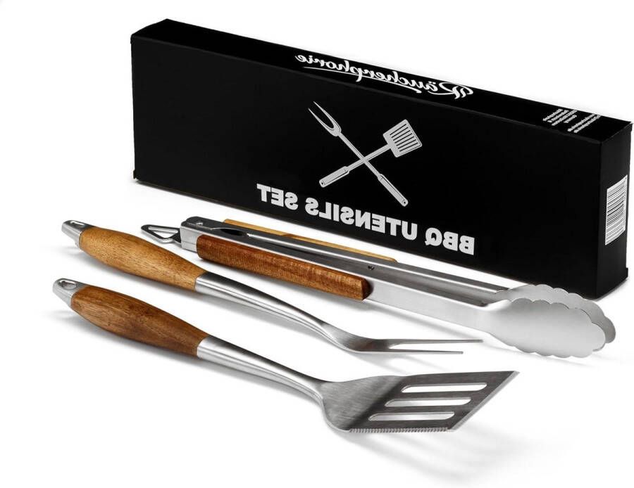 Premium grillbestek robuust 3-delig grillbestek van roestvrij staal (3-delig) met populaire zoekwoorden: barbecue BBQ barbecue set