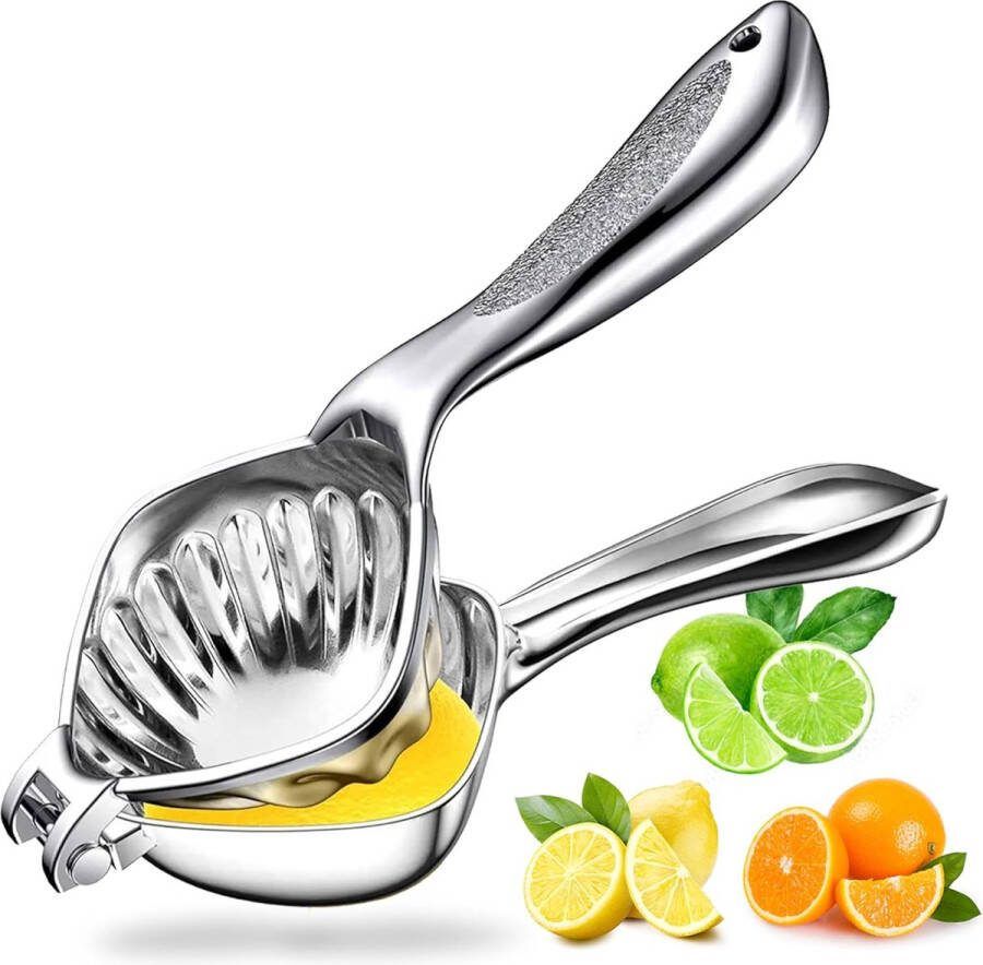 Premium handmatige citroenpers anti-corrosieve handpers antislip ergonomische handgreep diameter 8 5 cm 100% roestvrij citruspers vaatwasmachinebestendig ideaal voor alle citrusvruchten