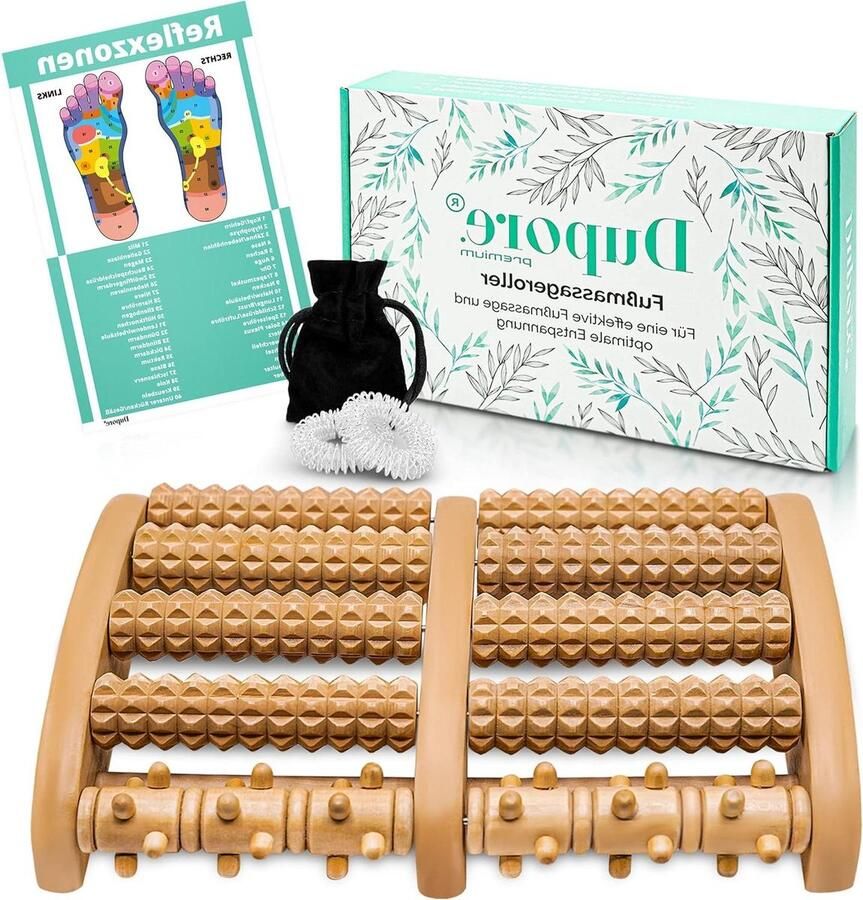 Premium houten voetmassageroller voor stressvermindering thuis en op kantoor accupressuur voetreflexzone massage voetmassage roller voetmassage apparaat Voetmassage