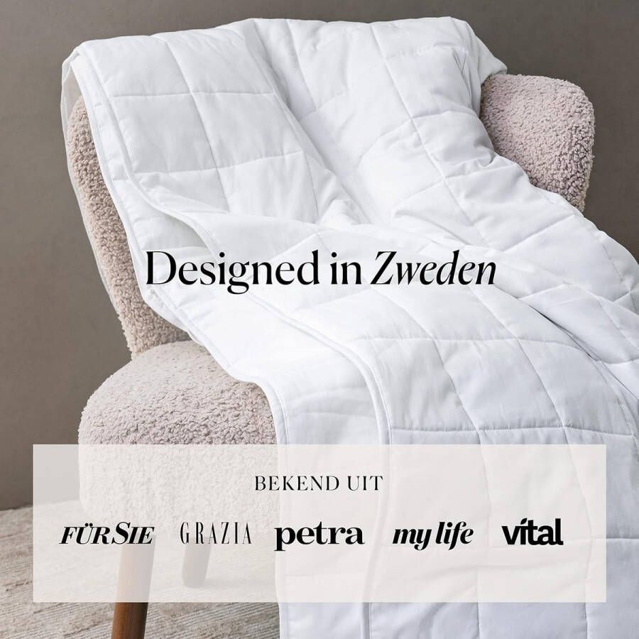 Premium Katoenen Verzwaringsdeken – Weighted blanket en dekbed Slapeloosheid Stress Angst Verlichting Wit (135 x 200 cm 5 Kg)
