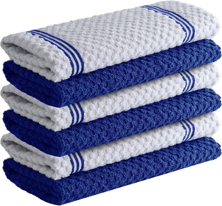 Premium keukenhanddoeken 100% katoen absorberende theedoeken 6-pack 38 x 64 cm badstof keukenvaatdoeken huishoudelijk gebruik barreiniging