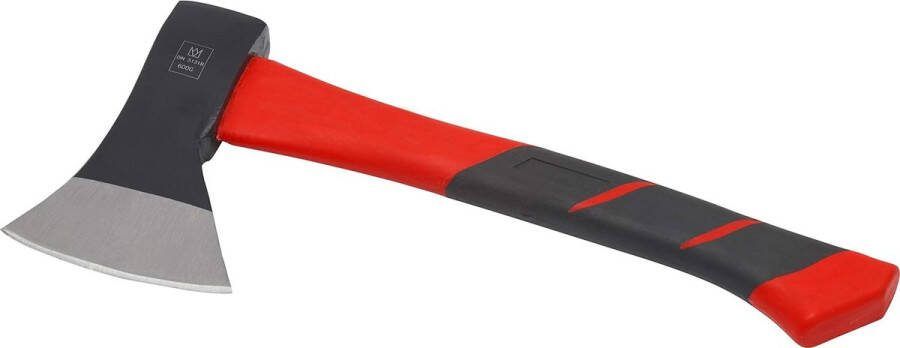 Premium Kloofbijl 600g Trillingsarme Glasvezel Steel Compact & Ergonomisch Rubberen Greep Voor Nauwkeurige Houtbewerking Inclusief Snijbescherming Zwart & Rood