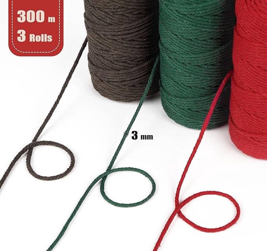 Premium macramégaren macramé koord garen voor doe-het-zelf handwerk 3 mm x 100 m 3