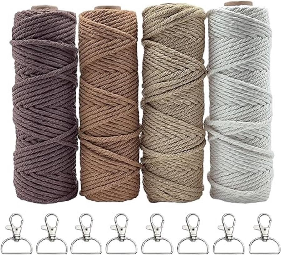 Premium macramégaren macramé koord garen voor doe-het-zelf handwerk 3mm 50m 4