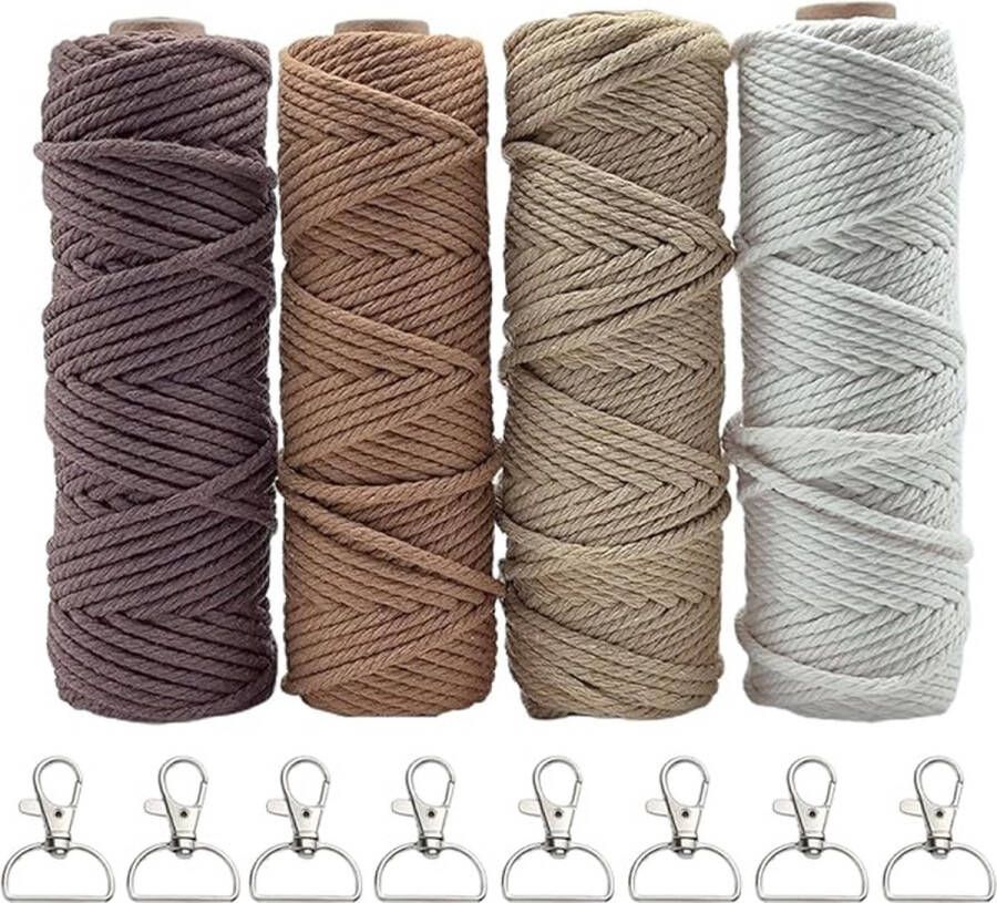 Premium macramégaren macramé koord garen voor doe-het-zelf handwerk 3mm 50m 4
