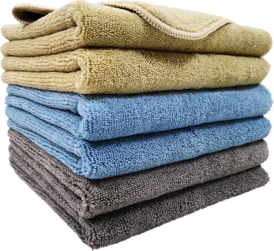 Premium microvezeldoekjes blauw camel grijs 41 x 70 cm 6 stuks