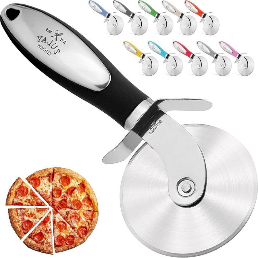 Premium pizzasnijder RVS pizzasnijderwiel Voedselveilig Soepel draaiend Antislip handgreep pizzasnijder