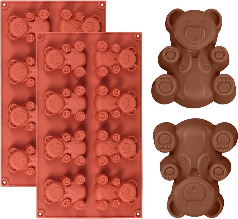 Premium siliconen bakvorm muffinvorm voor muffins cupcakes cakes pudding ijsblokjes en gelei broodbakvorm in beervorm voor indrukwekkende creaties hoogwaardige siliconen cake