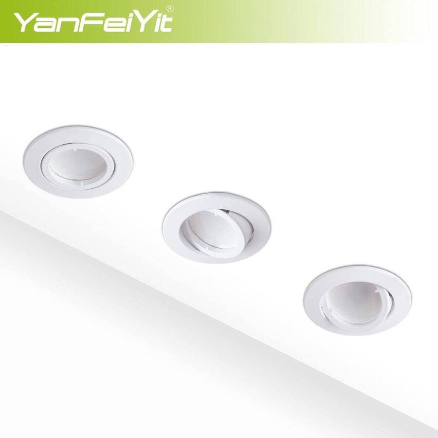 Premium Ultra Flat LED inbouwlampen 5 stuks Dimbaar 3W 230V Verwisselbare keramische module Warm wit 3000K Draaibare inbouwspot Mat wit rond
