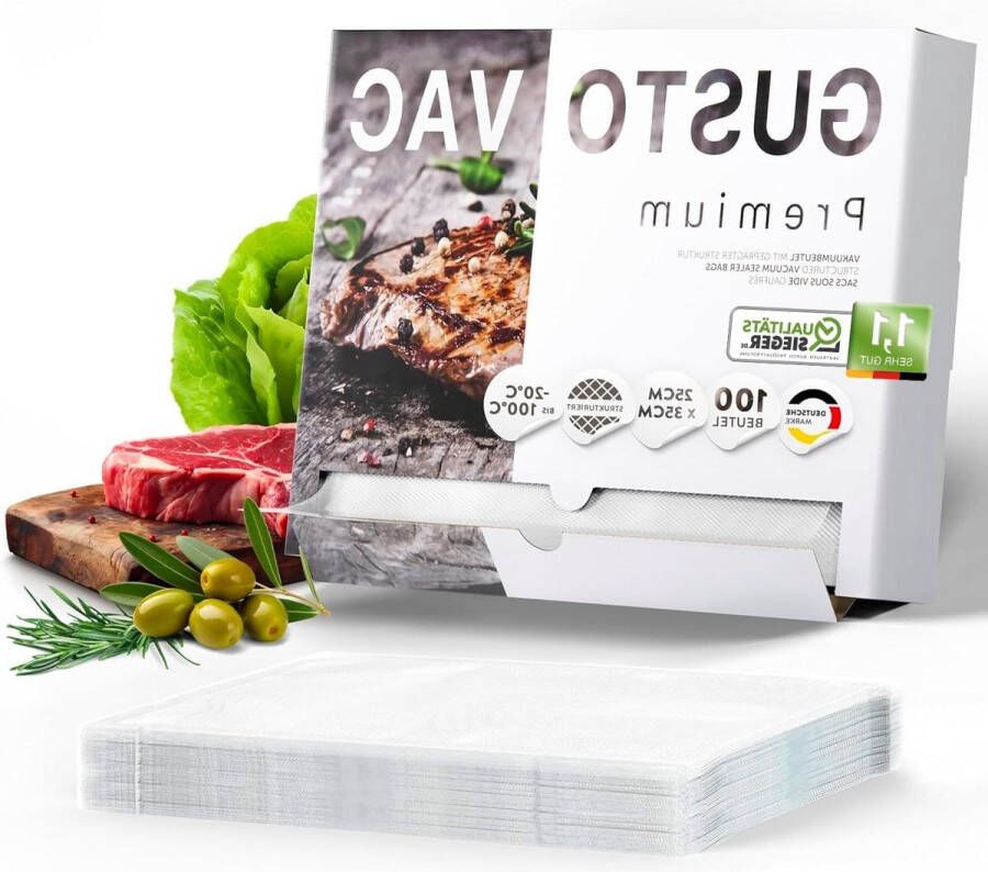 Premium Vacuum Sealer Food Storage Bags Sous Vide Bags 9.8 x 13.8 inch Universally Compatible Extra Strong Seal With Bonus E-Book
