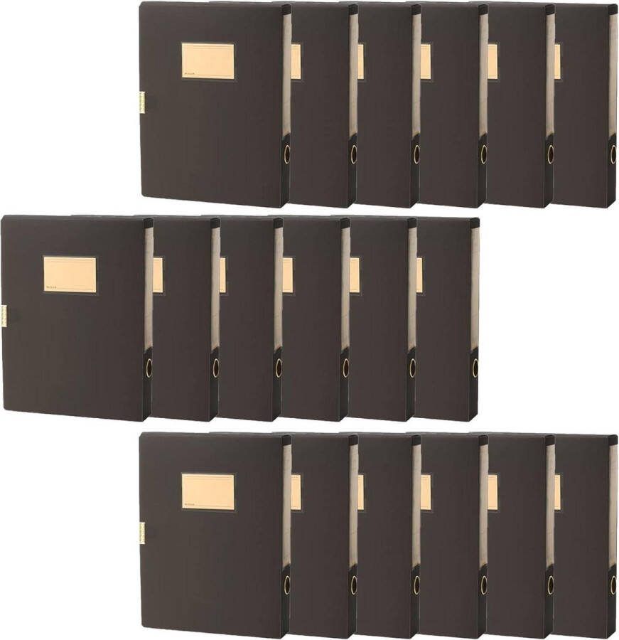 Premium Verzamelbox A4 met Klittenbandsluiting Rugbreedte 55 mm Schriftbox met Beschrijfbaar Naamveld Extra Sterke Kunststof Schooltas Map voor DIN A4 Archiefdoos Tekendoos Zwart Tekendoos