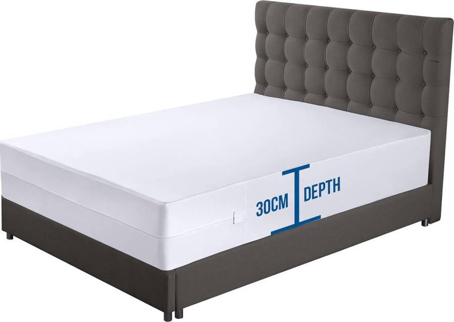 Premium Waterdichte matrashoes 120 x 200 x 30 cm met ritssluiting premium matrasbescherming anti-bedwantsen en anti-mijt matrashoes