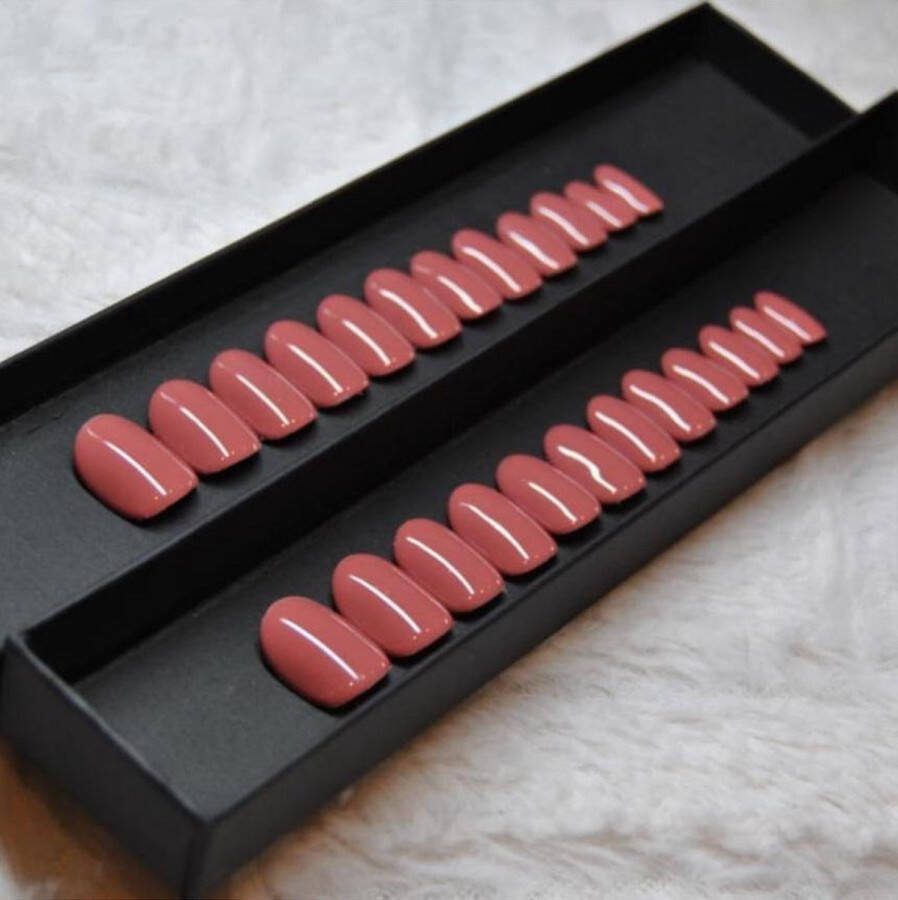 Press-on nagels 'Rosy Brown' Presson nagels Nepnagels Handgemaakt Plaknagels Perfecte kwaliteit Press-on nails Kunstnagels 24 stuks