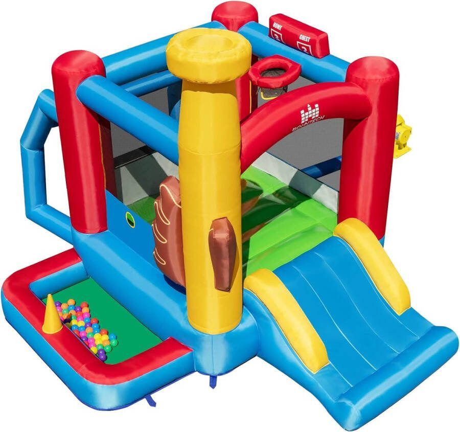 Primero Sprinkussen springkasteel speeltoestel springkussens luchtkussen kussen speelgoed inclusief blower 375x280cm