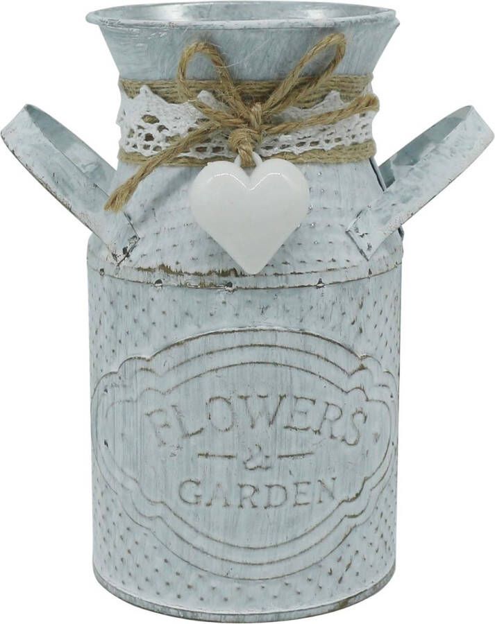Primitives Vintage Mini Jug Vaas Metalen Melkkan met gebonden hart Chique Rustieke Bloempot voor Tuin en Huisdecoratie 5 x 3 x 5 7 inch