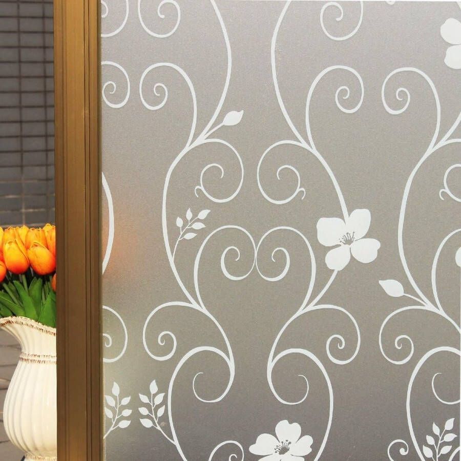 Privacy Raamfolie beschermende zelfklevend ondoorzichtig verduisteringsfolie met anti-UV Statische Decoratieve Folie（P014W，60x300cm）