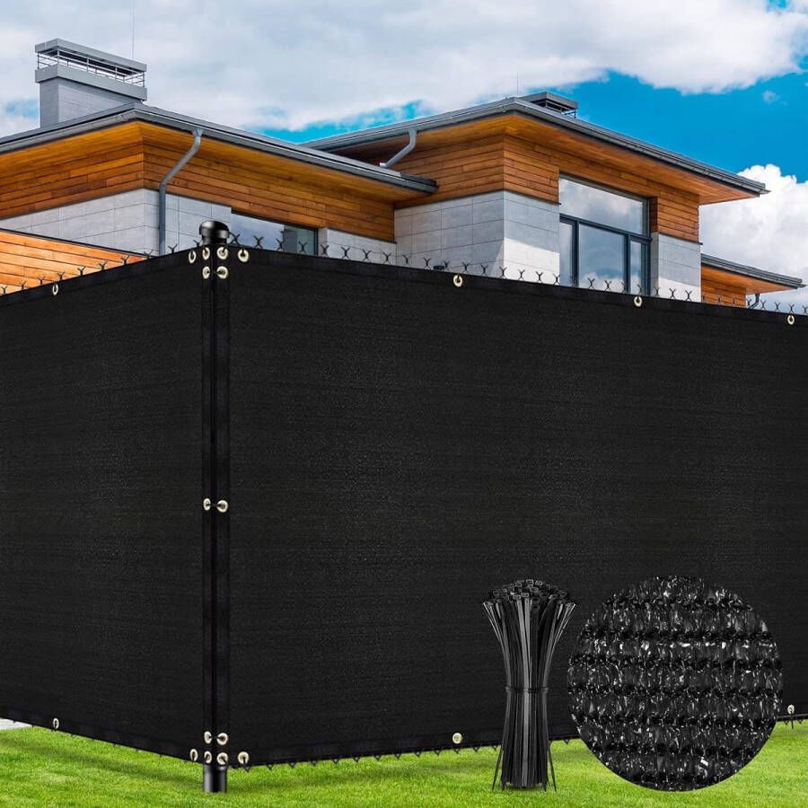 Privacy Screen Fence 1 5 m x 10 m Tuinhek Schaduwnet met ringen 170 g m² Blokkade UV-bescherming Buiten Windbescherming Zonwering Privacy Screen Stof Achtertuin Buiten