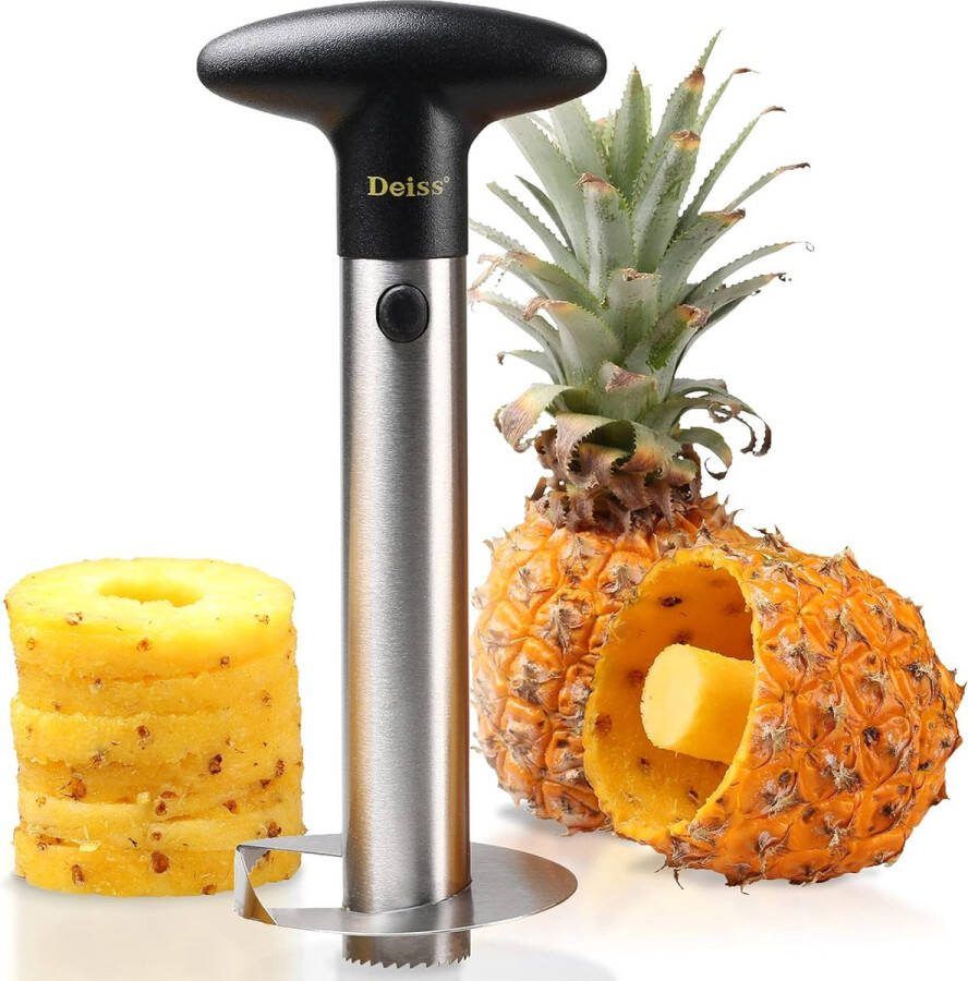 Pro ananassnijder – 2 in 1 RVS ananassnijder & dunschiller – maakt de Perfecte ananas ringen zonder een sauerei – vaatwasserbestendig