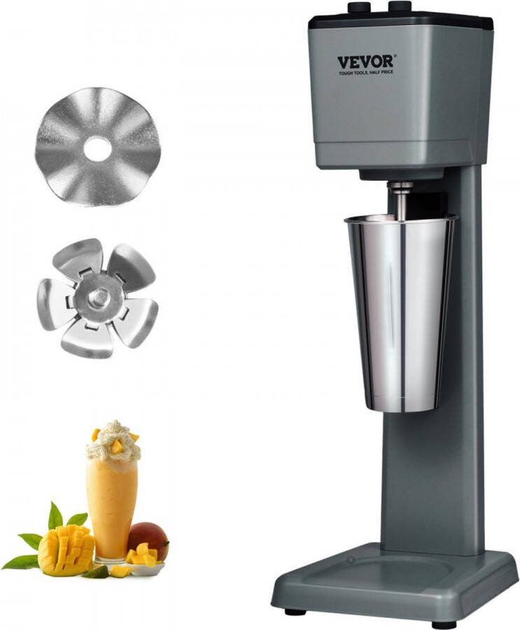Pro Drinkmixer Drankenmixer 375 W Milkshake-machine met enkele kop 3 snelheden instelbaar 15000 18000 21000 RPM roestvrijstalen beker Melk- en eiwitshake drankmixer cocktail barmixer