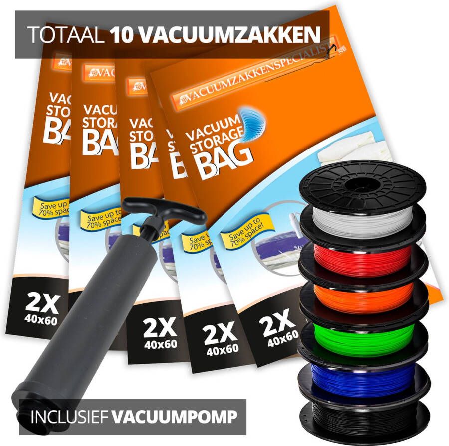 Pro Pakket Vacuumzakken voor Filament [Set 10 Zakken+Pomp]