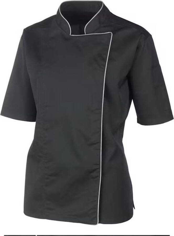 Professional koksjas koksbuis voor dames maat S is een hoogwaardig kledingstuk van polyester en katoen dat speciaal is ontwikkeld voor professioneel gebruik in keukens