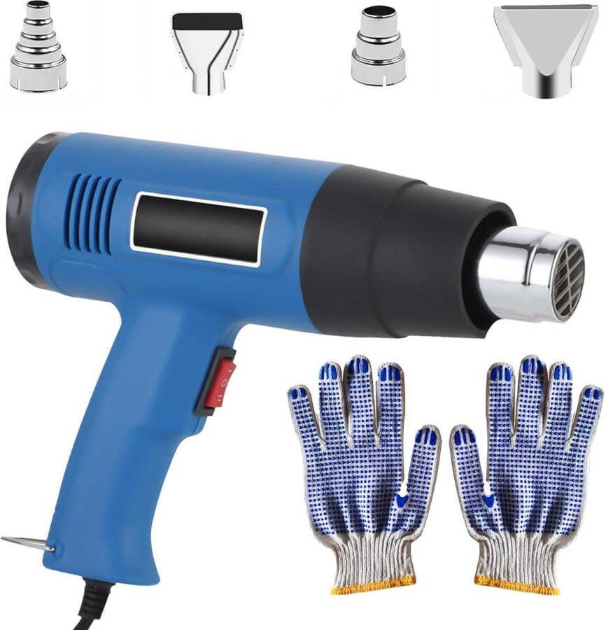 Professioneel heteluchtpistool 2000 W 2 warmtestanden 300 °C 500 °C 4 sproeiers verfkrassen