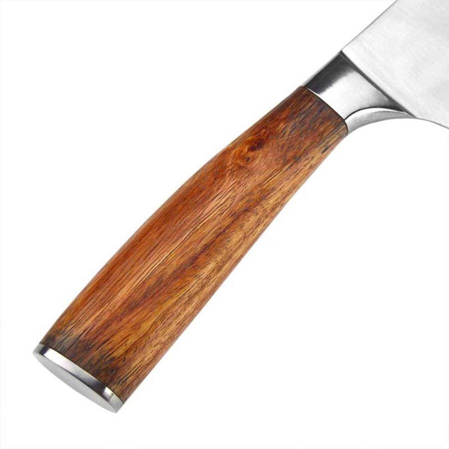 Professioneel koolstofhoudend roestvrij staal koksmes keukenmes vleesmes Chef Knife met rozenhouten handvat