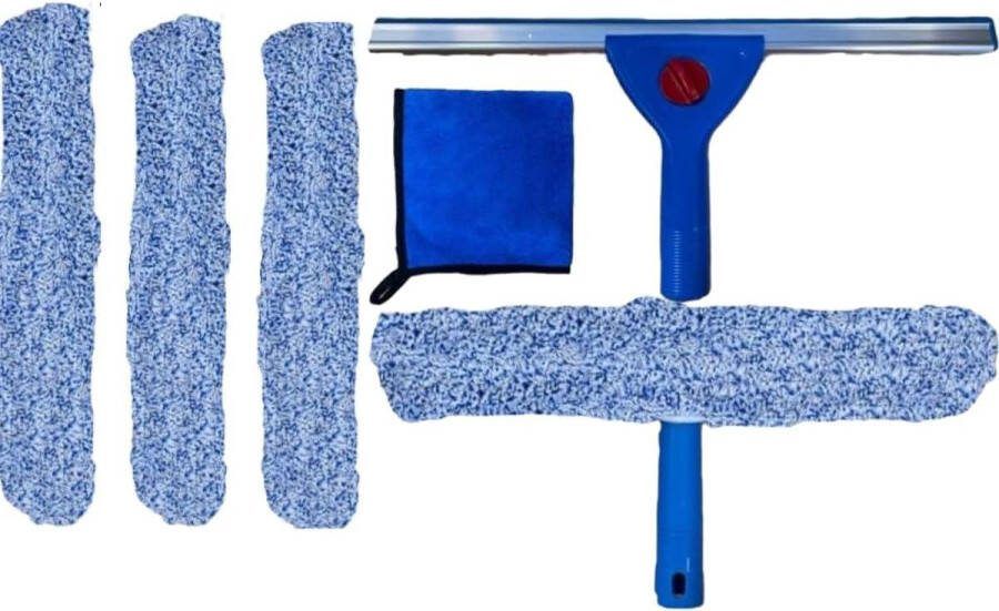 Professionele 14 inch raamreinigingskit ruitenwisser en glaswisser voor auto badkamer douche 2-in-1 glasschrobber dikke microvezeldoek 30 x 30 3 schrobbers set van 6 Ramenwasser
