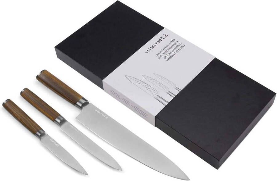Professionele 20CM koksmes met houten handvat roestvrij staal vleesmes kantoormes gesmeed-uit-één-stuk- Ferraux