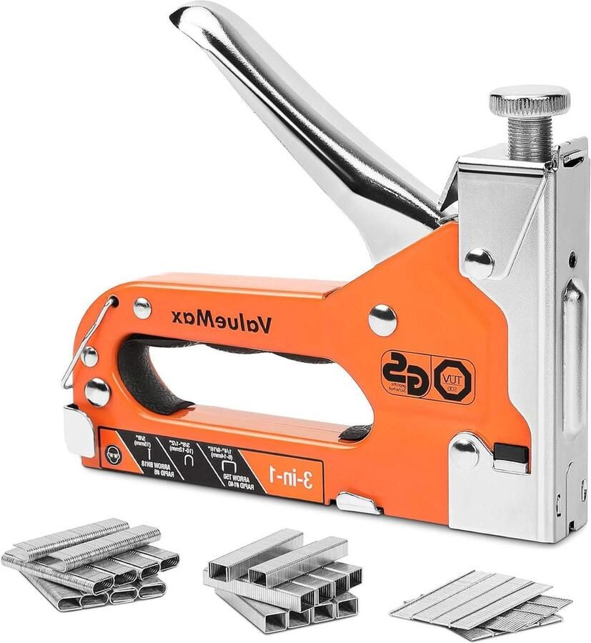 Professionele 3 in 1 Handtacker Set TÜV GS Getest Hout Stoffering Decoratie Meubels 3000 Nietjes Type 140 28 8 Krachtig Instelbaar Nietpistool