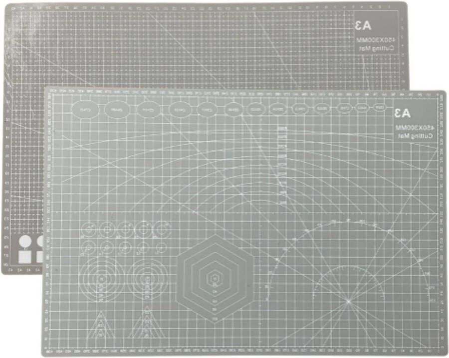 Professionele A3 grijze snijmat 45 x 30 cm Draaiplank Antislip
