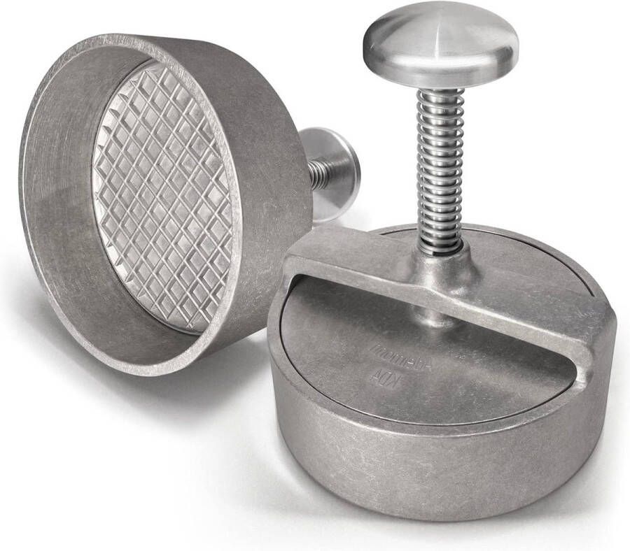 Professionele aluminium hamburgerpers met antiaanbaklaag voor perfecte hamburgers pasteitjesuitwerper gegoten aluminium pers met pasteibakker pasteivormer smash burger