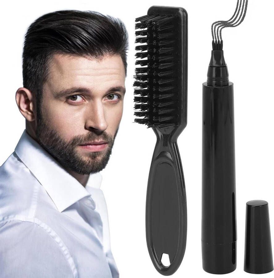 Professionele Baard Pen zwart (+ GRATIS BORSTEL) Baardstift Baardvuller Baardpen Baardgroei