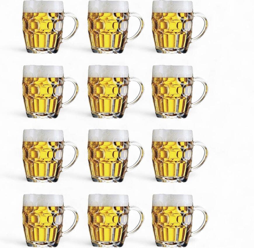Professionele Bierglazen (12 stuks) 550ml Bierglas Bier Glas 55cl 0.55L Pils Glazen set Hoogwaardige Kwaliteit Speciaal Bier Biermokken Oktoberfest